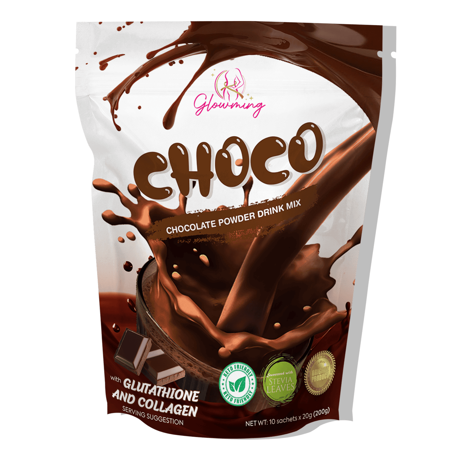 glutathione chocolate Cris Cosmetics Glowming Choco - & Collagen Drink Mix Glutathione powder is vegan Essential Nutrition Immuno Whey -